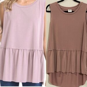 Mote Women’s Tank Top Medium Pink Mauve Longline Oversized High Low Lightweight